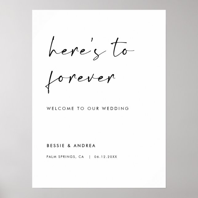 Póster Esta es la eterna bienvenida Boda moderna (Frente)