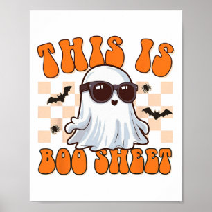 Póster Esta Es La Hoja De Boo Ghost Groovy Halloween Cost
