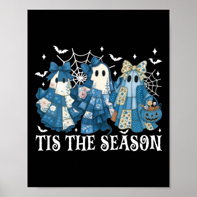Póster Esta Es La Temporada Azul Patchwork Ghost Pumpkin  (Frente)