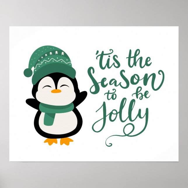 Póster Esta Es La Temporada De Jolly, Navidades Pingüinos (Frente)