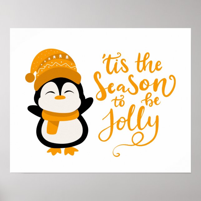 Póster Esta Es La Temporada De Jolly, Navidades Pingüinos (Frente)