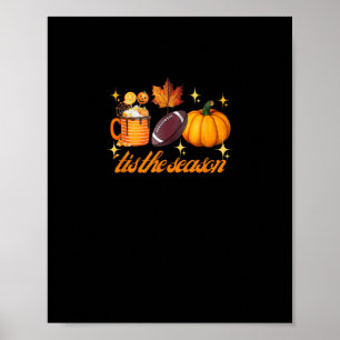 Póster Esta es la temporada de la hoja de calabaza Latte