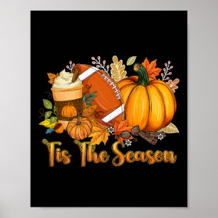 Póster Esta es la temporada de la hoja de calabaza Latte