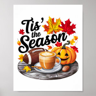 Póster Esta es la temporada Halloween Bats Pumpkin Fall H