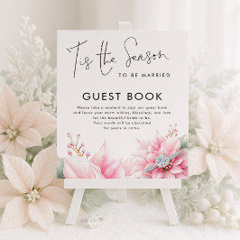 Póster Esta es la temporada Poinsettia Guest Book Bridal 