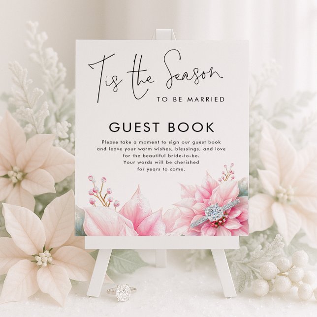 Póster Esta es la temporada Poinsettia Guest Book Bridal  (Subido por el creador)