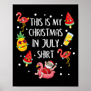 Póster Esta Es Mi Camiseta De Navidad En Julio Xmas Veran