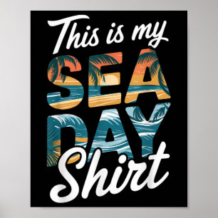 Póster Esta es mi camiseta del día del mar divertida fami