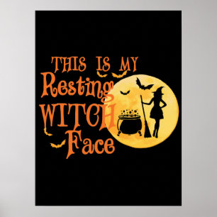 Póster Esta es mi cara de bruja desangrada - Halloween di
