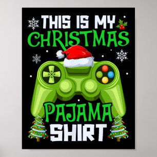 Póster Esta Es Mi Navidad Pijama Videojuego Jugador Hombr