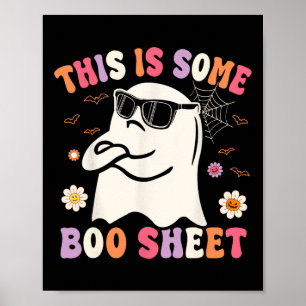 Póster Esta Es Una Hoja De Bote Retro Groovy Ghost Hallow