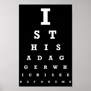 Póster Está esto una prueba del ojo de la daga