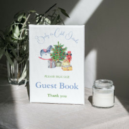 Póster Está frío afuera Baby Shower de Navidad Libro de i