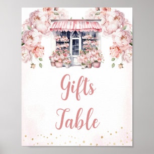 Póster Está fuera de la mesa de regalos de ducha de novia