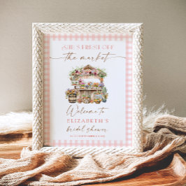 Póster Está fuera del mercado Floral Bridal Shower Welcom