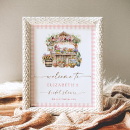 Póster Está fuera del mercado Floral Bridal Shower Welcom