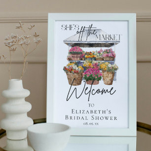 Póster Está fuera del mercado Floral Elegante Script Bien