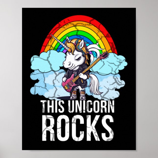 Póster Esta guitarra unicornio roca (Frente)