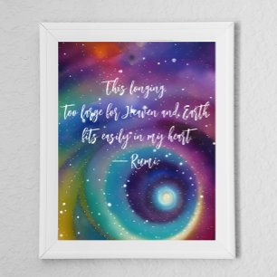 Póster Esta larga cita de Rumi Celestial