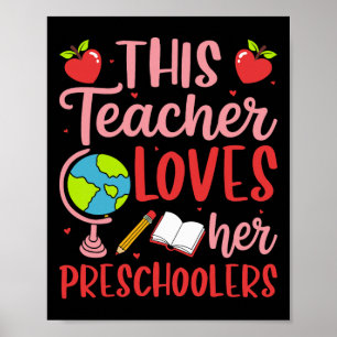 Póster Esta maestra ama a sus alumnos de preescolar el dí