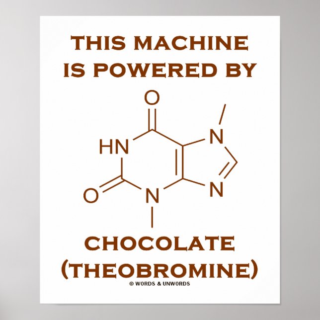 Póster Esta Máquina Es Alimentada Por Chocolate (Teobromi (Frente)