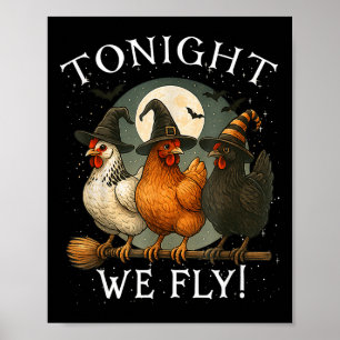 Póster Esta Noche Volamos Bruja De Pollo, Calurosa Sala D