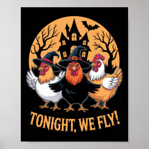 Póster Esta Noche Volamos Graciosas Testigos De Pollo Hal