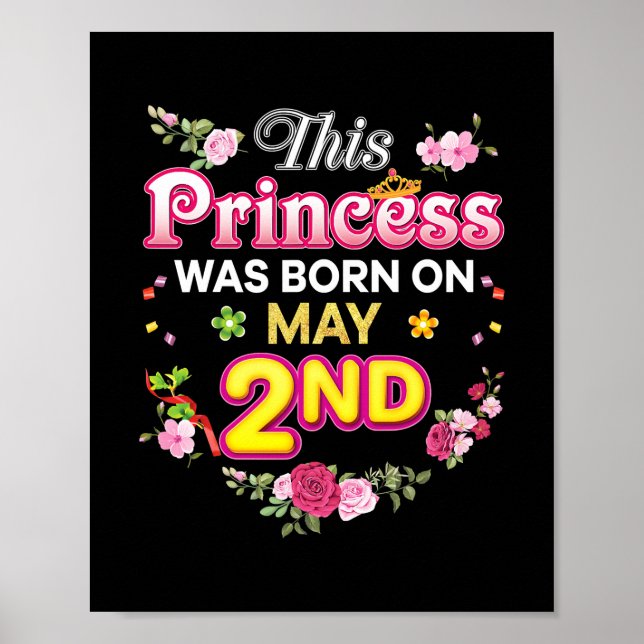 Póster Esta Princesa Nació El 2 De Mayo Feliz (Frente)