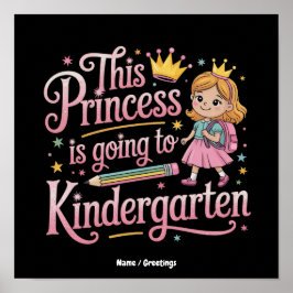 Póster Esta Princesa Va al Jardín de Infancia Regalo Ador