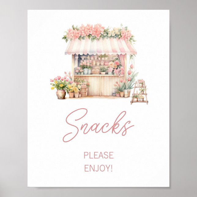 Póster Está recién salida del mercado con refrigerios de  (Frente)