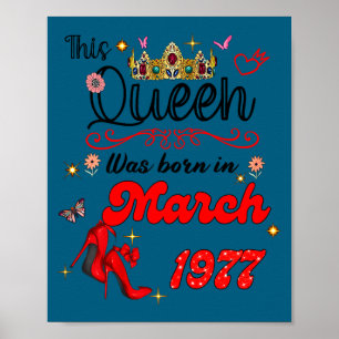 Póster Esta reina nació en marzo cumpleaños de marzo de 1