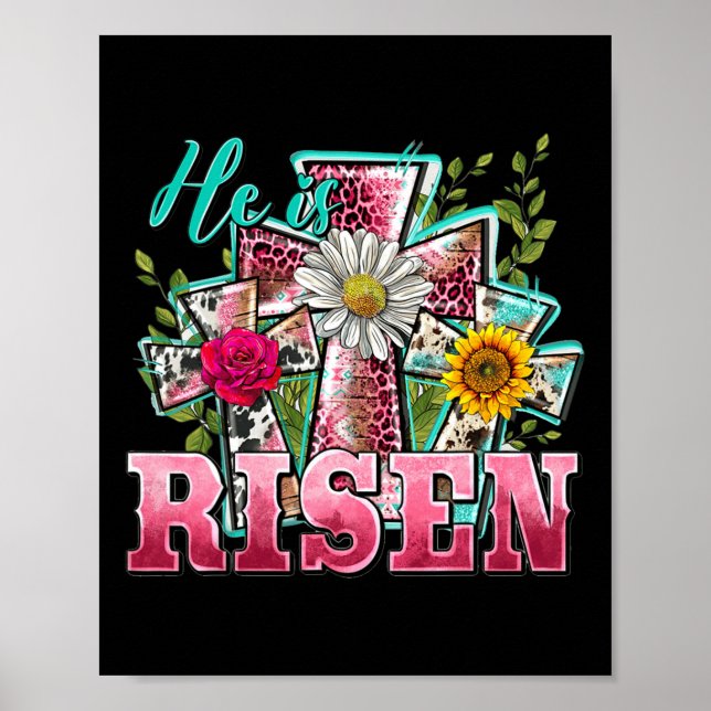 Póster Está Risen Leopard Feliz Día de Pascua Christian J (Frente)