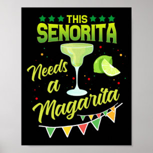 Póster Esta Señorita Necesita Un Cine Fiesta Margarita Me