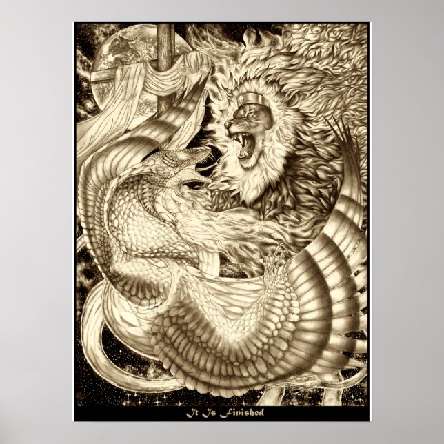 Póster ESTÁ TERMINADO - León de Judá Vs. Serpiente Alada (Frente)
