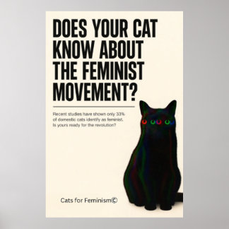 Póster ¿Está tu gato listo para el movimiento feminista?
