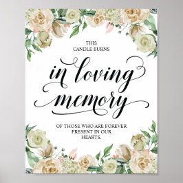 Póster Esta vela arde en memoria amorosa Letrero conmemor