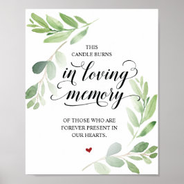 Póster Esta vela arde en memoria conmemorativa