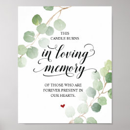 Póster Esta vela arde en memoria conmemorativa