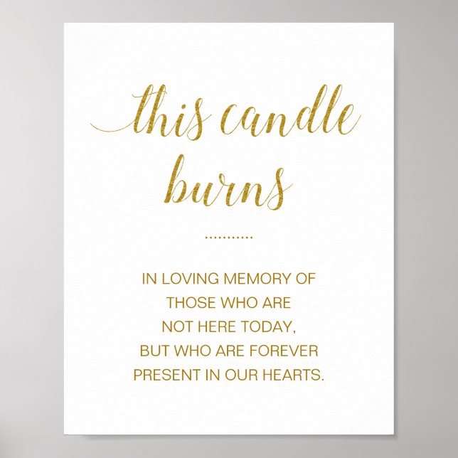 Póster Esta vela arde en memoria de amor Boda de Oro (Frente)