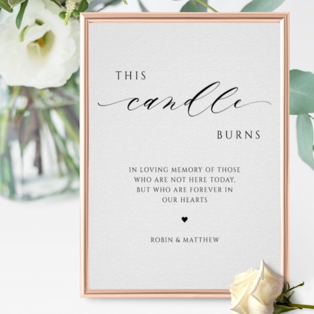 Póster Esta vela arde, letrero de boda en memoria (Subido por el creador)