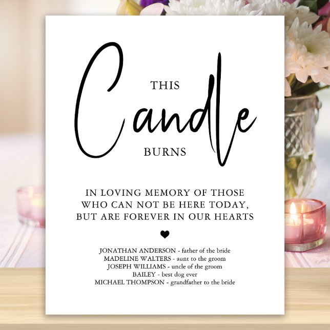 Póster Esta Vela Arde Personalizada Memorial de Boda (Subido por el creador)