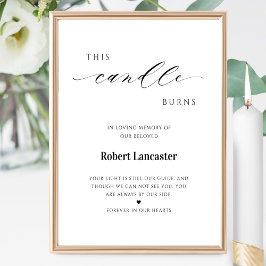 Póster Esta Vela arde, Rótulo funeral en Candle Memorial