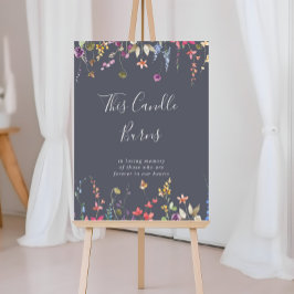 Póster Esta vela floral silvestre azul clásico arde 
