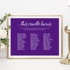 Póster Esta vela púrpura arde Reunión de exalumnos Memori