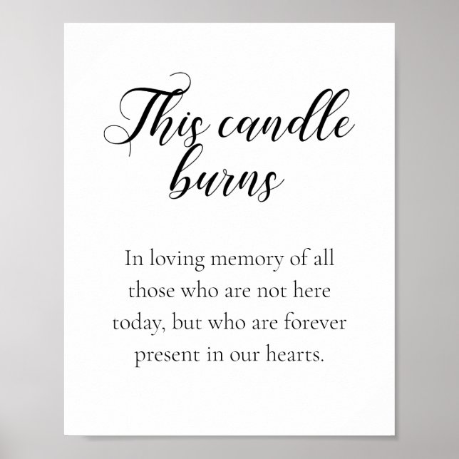 Póster Esta Vela Se Quema Para Siempre En Nuestro Boda De (Frente)