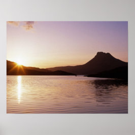 Póster Estac Pollaidh puesta de sol Escocia