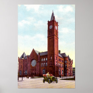 Póster Estación 1915 de la unión de Indianapolis Indiana