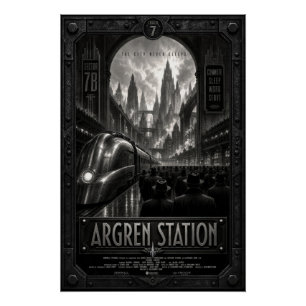 Póster Estación Argren Paisaje Urbano de la Plaza Zoltani