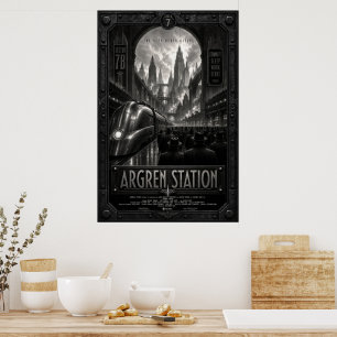 Póster Estación Argren Paisaje Urbano de la Plaza Zoltani