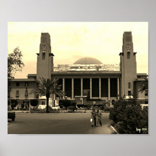Póster Estación central de ferrocarril de Bagdad Irak ant